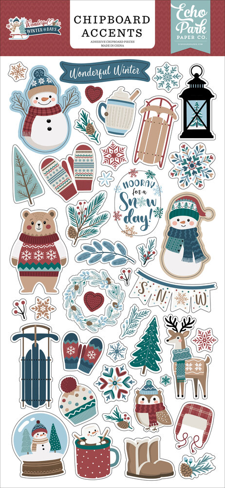 Echo Park Wonderful Winter Days 6x13 Inch Chipboard Accents (WWD539021)