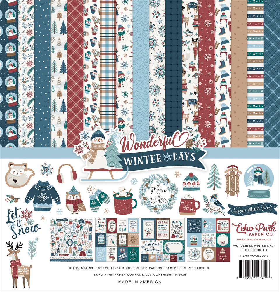 Echo Park Wonderful Winter Days 12x12 Inch Collection Kit (WWD539016) Echo Park Wonderful Winter Days 12x12 Inch Collection Kit (WWD539016)