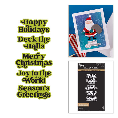 Spellbinders Simon's Sentiments Press+Foil Plate & Die Set Joyful Christmas Sentiments by Simon Hurley (BP-389) Spellbinders Simon's Sentiments Press+Foil Plate & Die Set Joyful Christmas Sentiments by Simon Hurley (BP-389)