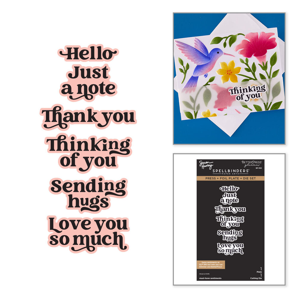 Spellbinders Simon's Sentiments Press + Foil Plate & Die Set Must-Have Sentiments by Simon Hurley (BP-390) Spellbinders Simon's Sentiments Press + Foil Plate & Die Set Must-Have Sentiments by Simon Hurley (BP-390)