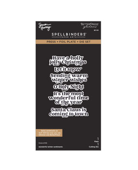 Spellbinders Simon's Sentiments Press+Foil Plate & Die Set Wonderful Winter Sentiments by Simon Hurley (BP-391)