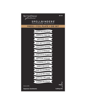 Spellbinders Create Your Way Everyday Press + Foil Plate & Die Set Signature Sentiments (BP-374)