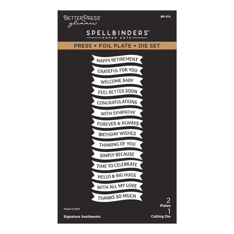 Spellbinders Create Your Way Everyday Press + Foil Plate & Die Set Signature Sentiments (BP-374)