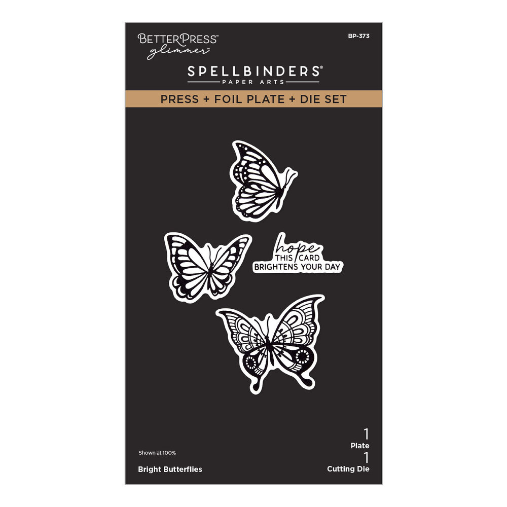 Spellbinders Create Your Way Everyday Press + Foil Plate & Die Set Bright Butterflies (BP-373)