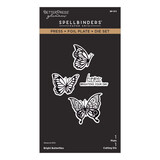 Spellbinders Create Your Way Everyday Press + Foil Plate & Die Set Bright Butterflies (BP-373)