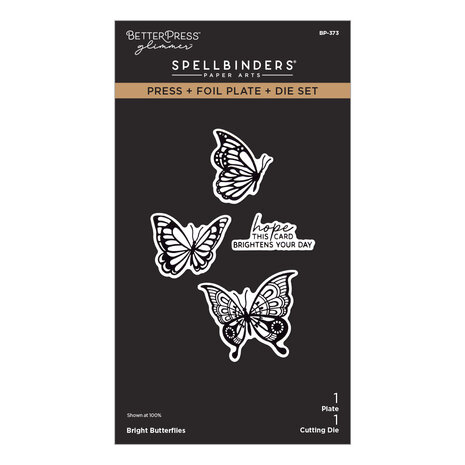 Spellbinders Create Your Way Everyday Press + Foil Plate & Die Set Bright Butterflies (BP-373)