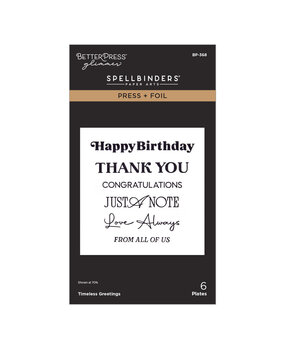 Spellbinders Create Your Way Everyday Press + Foil Plates Timeless Greetings (BP-368)