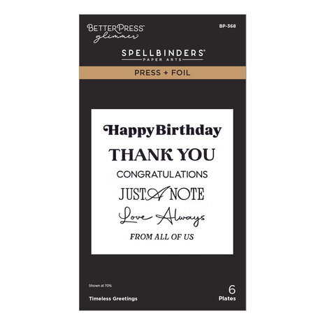 Spellbinders Create Your Way Everyday Press + Foil Plates Timeless Greetings (BP-368) Spellbinders Create Your Way Everyday Press + Foil Plates Timeless Greetings (BP-368)