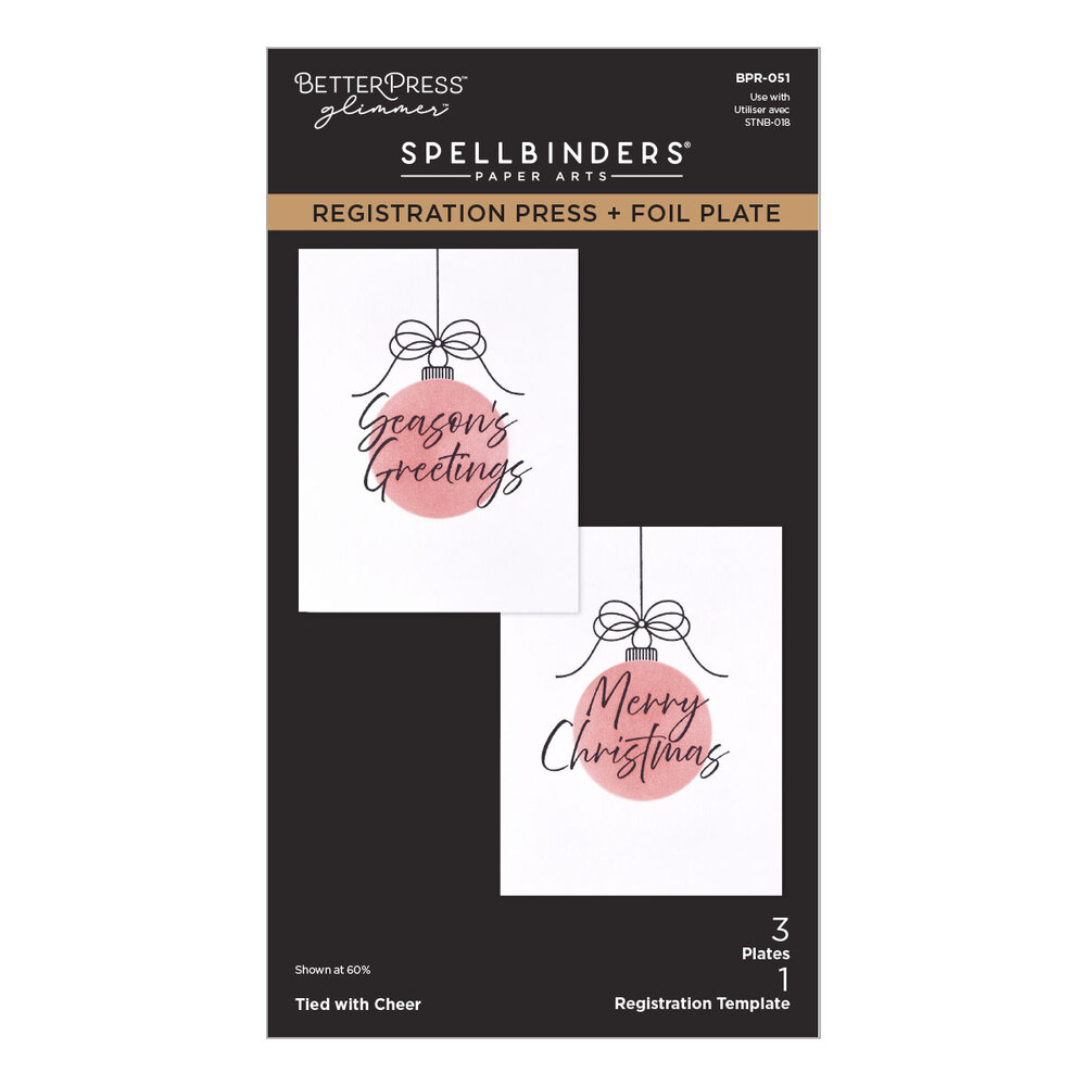 Spellbinders Create Your Way Holiday Registration Press + Foil Plates Tied with Cheer (BPR-051)