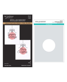 Spellbinders Create Your Way Holiday Press + Foil Plate & Stencil Bundle Tied with Cheer (BD-1129)