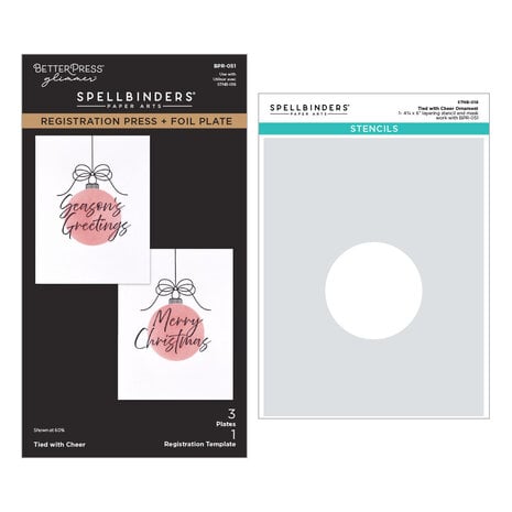 Spellbinders Create Your Way Holiday Press + Foil Plate & Stencil Bundle Tied with Cheer (BD-1129)