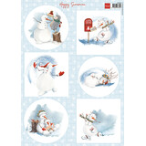 Marianne Design Decoupage Sheet A4 Happy Snowmen (VK9658)