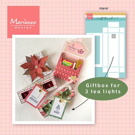 Marianne Design Craft Stencil Tealight Box (3pcs) (PS8197)
