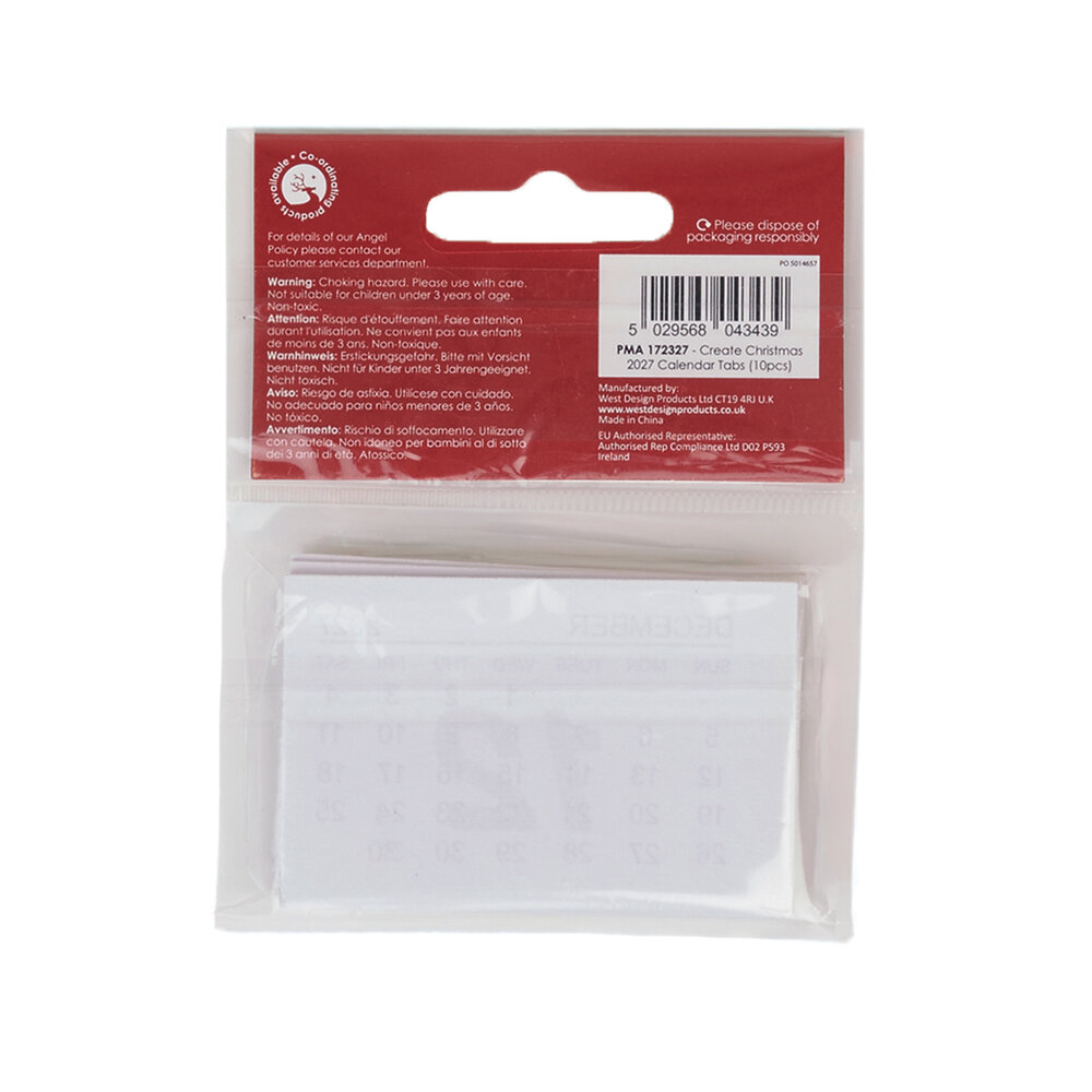 Papermania Create Christmas 2027 Calendar Tabs (10pcs) (PMA 172327) Papermania Create Christmas 2027 Calendar Tabs (10pcs) (PMA 172327)