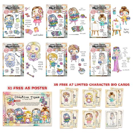 Aall and Create Creative Types A5 Stamp Bundle by Janet Klein (AALL-PCK-JK007) Aall and Create Creative Types A5 Stamp Bundle by Janet Klein (AALL-PCK-JK007)