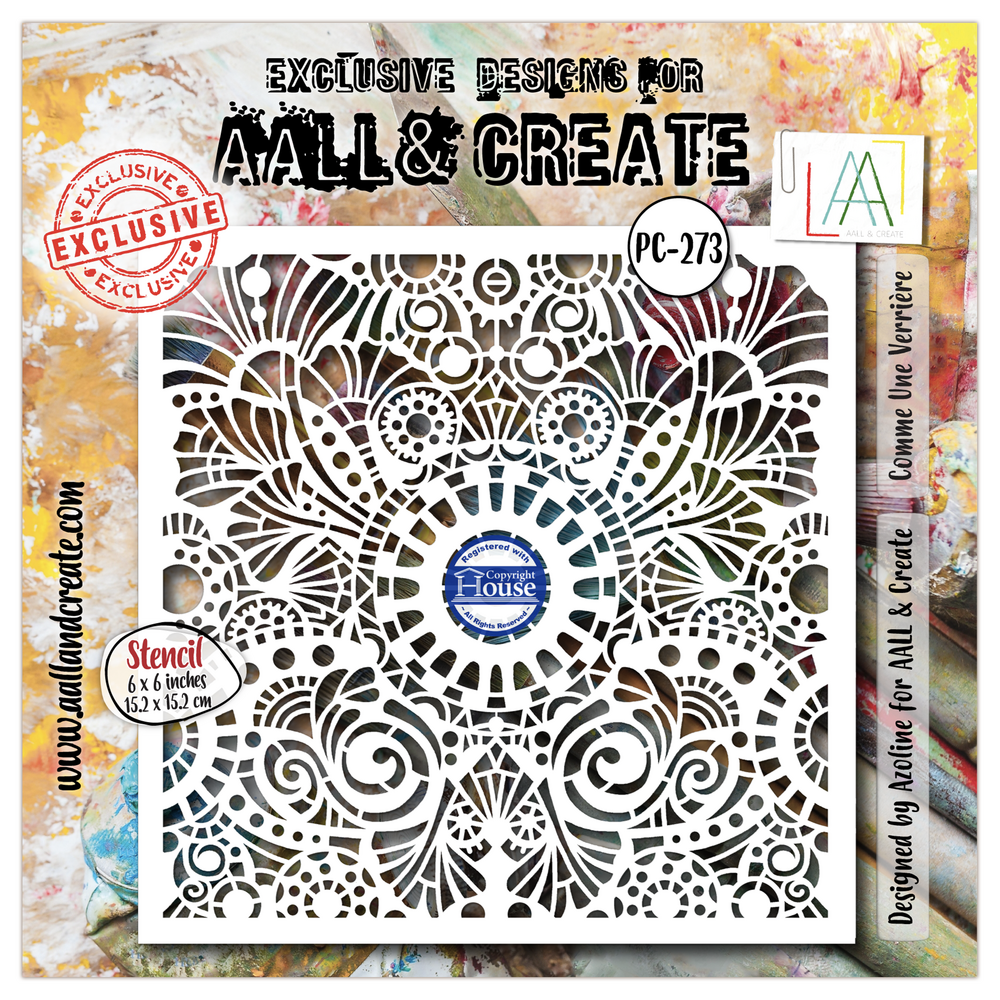 Aall and Create Dentelle Florale 6x6 Inch Stencil Comme Une Verrière by Azoline (AALL-PC-273) Aall and Create Dentelle Florale 6x6 Inch Stencil Comme Une Verrière by Azoline (AALL-PC-273)