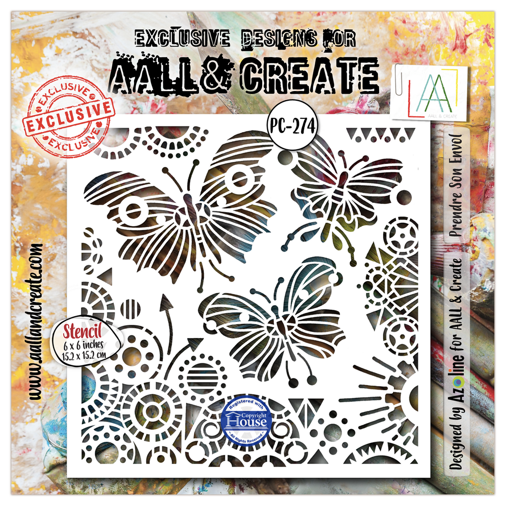 Aall and Create Dentelle Florale 6x6 Inch Stencil Prendre Son Envol by Azoline (AALL-PC-274) Aall and Create Dentelle Florale 6x6 Inch Stencil Prendre Son Envol by Azoline (AALL-PC-274)