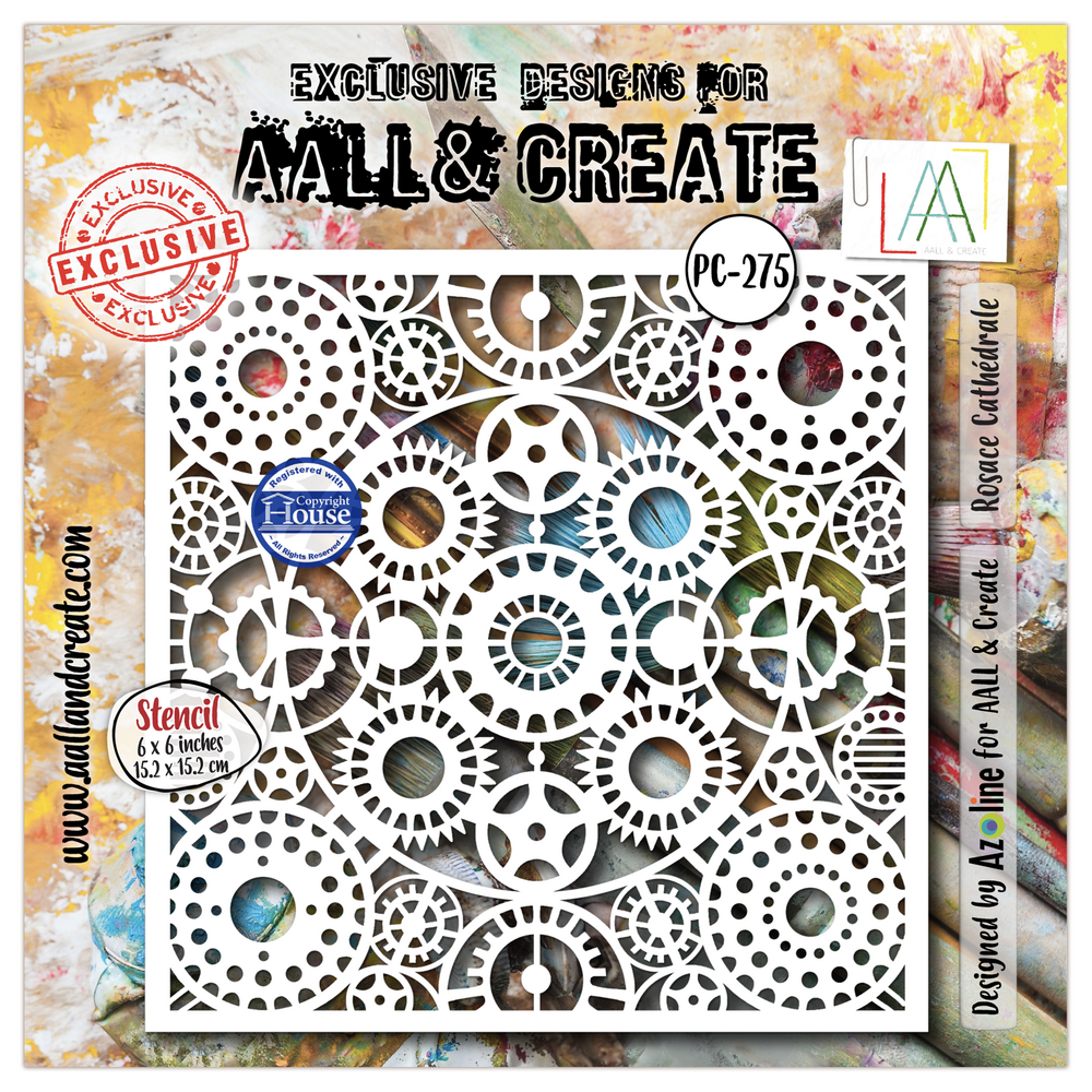 Aall and Create Dentelle Florale 6x6 Inch Stencil Rosace Cathédrale by Azoline (AALL-PC-275) Aall and Create Dentelle Florale 6x6 Inch Stencil Rosace Cathédrale by Azoline (AALL-PC-275)