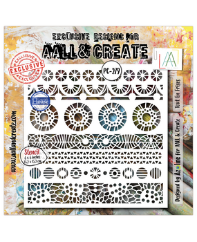 Aall and Create Dentelle Florale 6x6 Inch Stencil Tout En Frises by Azoline (AALL-PC-279)