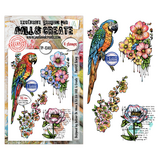 Aall and Create Hearted Nature A6 Stamp Sets Parrot Song by Autour De Mwa & Co (AALL-TP-1348)
