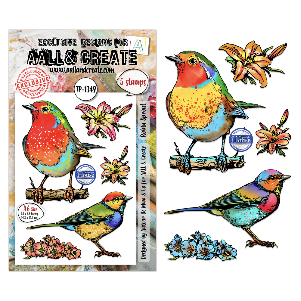 Aall and Create Hearted Nature A6 Stamp Sets Robin Sprout by Autour De Mwa & Co (AALL-TP-1349) Aall and Create Hearted Nature A6 Stamp Sets Robin Sprout by Autour De Mwa & Co (AALL-TP-1349)
