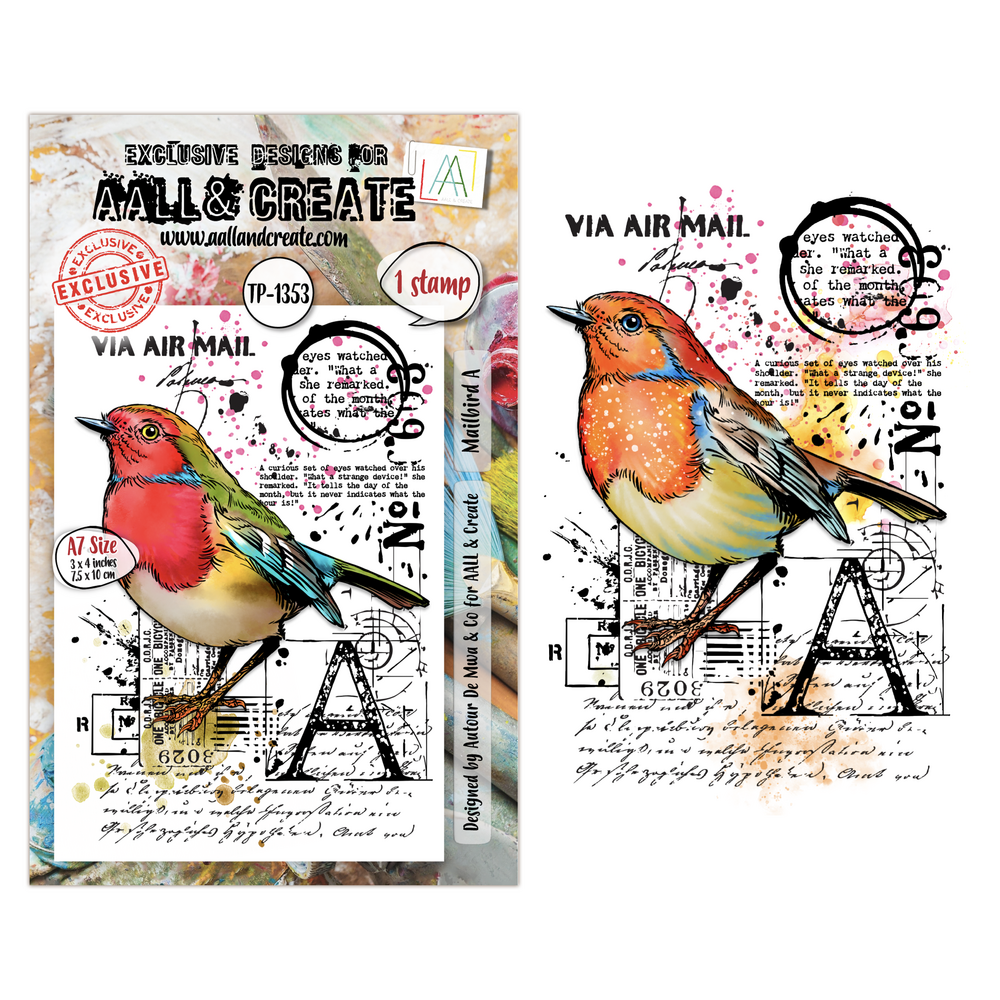 Aall and Create Hearted Nature A7 Stamp Sets Mailbird A by Autour De Mwa & Co (AALL-TP-1353)