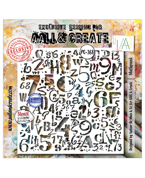 Aall and Create Typestorm Mathpunk 6x6 Inch Stencil Mathpunk by Autour De Mwa & Co (AALL-PC-268)