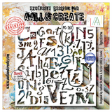 Aall and Create Typestorm Mathpunk 6x6 Inch Stencil Typestorm by Autour De Mwa & Co (AALL-PC-267)