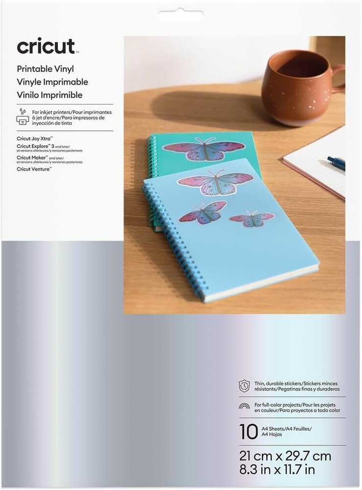 Cricut Printable Vinyl A4 Silver (10pcs) (2011882)