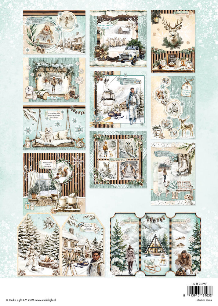 Studio Light Rustic Winter A4 Card Making Pad (SL-ES-CMP45) Studio Light Rustic Winter A4 Card Making Pad (SL-ES-CMP45)