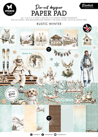 Studio Light Rustic Winter A4 Die-cut Paper Pad (SL-ES-DCPP509) Studio Light Rustic Winter A4 Die-cut Paper Pad (SL-ES-DCPP509)