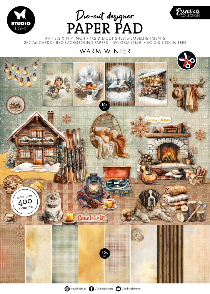 Studio Light Warm Winter A4 Die-cut Paper Pad (SL-ES-DCPP510) Studio Light Warm Winter A4 Die-cut Paper Pad (SL-ES-DCPP510)