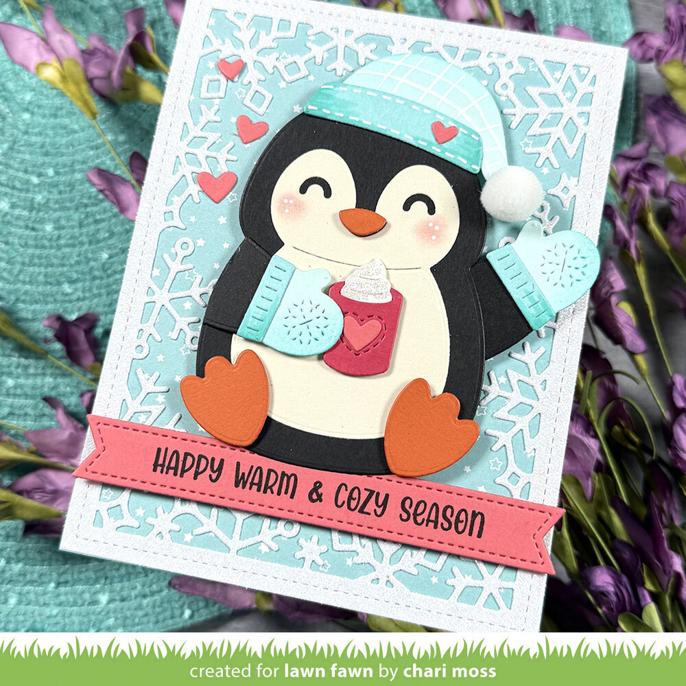 Lawn Fawn Big Hugs Penguin Lawn Cuts Dies (LF4268)