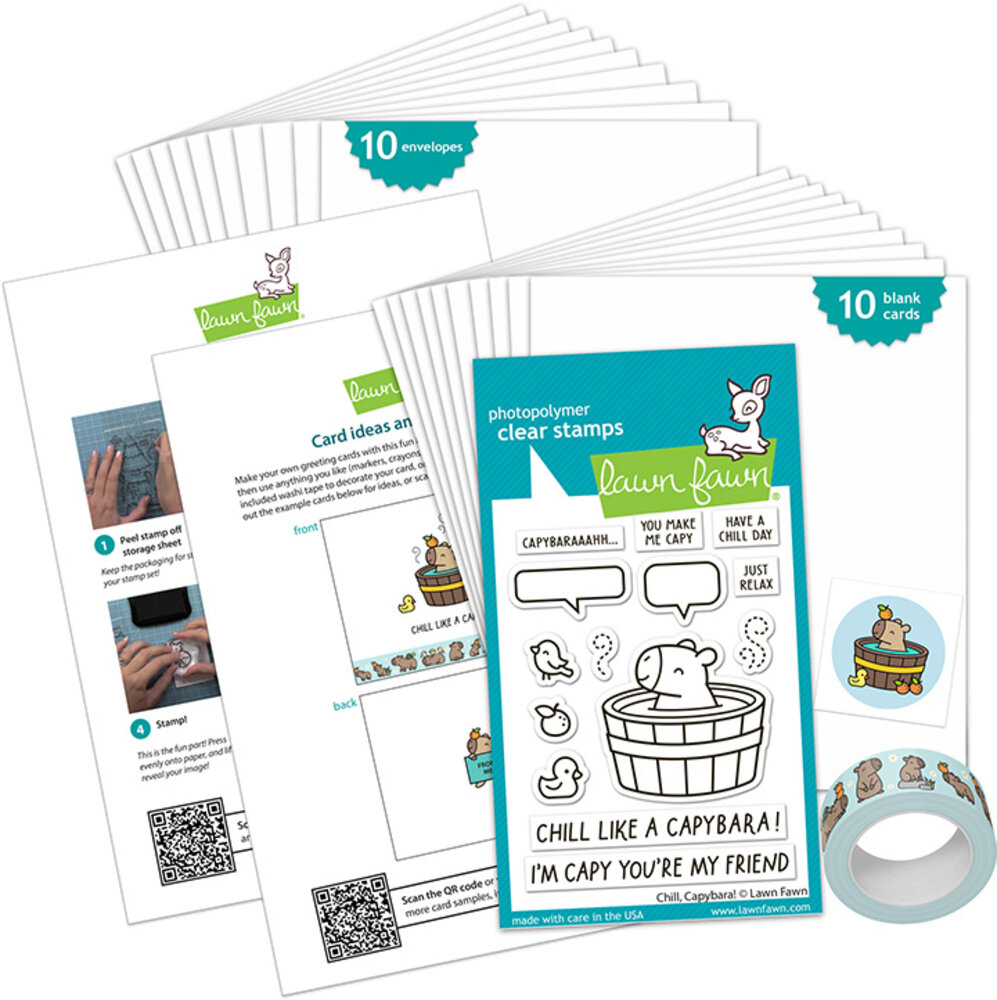 Lawn Fawn Chill, Capybara! Kids Cardmaking Kit Mini (LF3976)