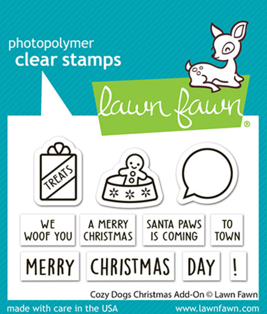 Lawn Fawn Cozy Dogs Christmas Add-On Clear Stamps (LF4253)