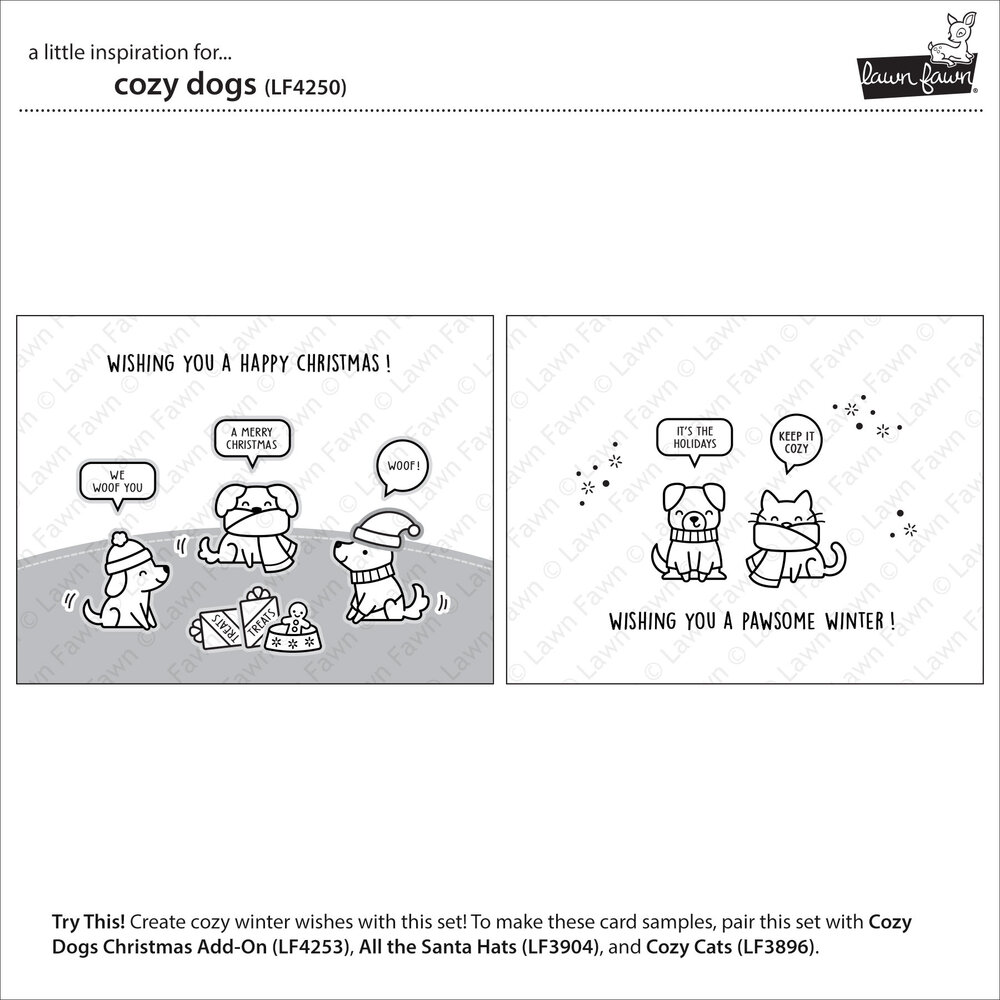 Lawn Fawn Cozy Dogs Clear Stamps (LF4250) Lawn Fawn Cozy Dogs Clear Stamps (LF4250)