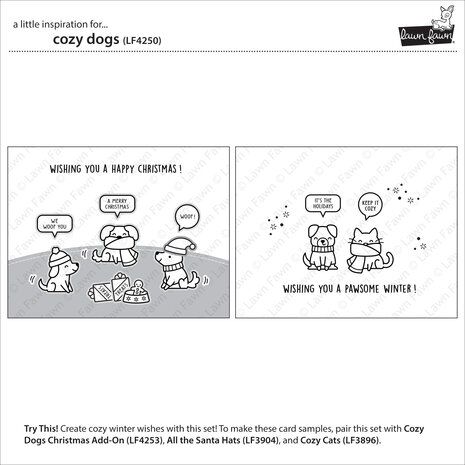 Lawn Fawn Cozy Dogs Clear Stamps (LF4250) Lawn Fawn Cozy Dogs Clear Stamps (LF4250)