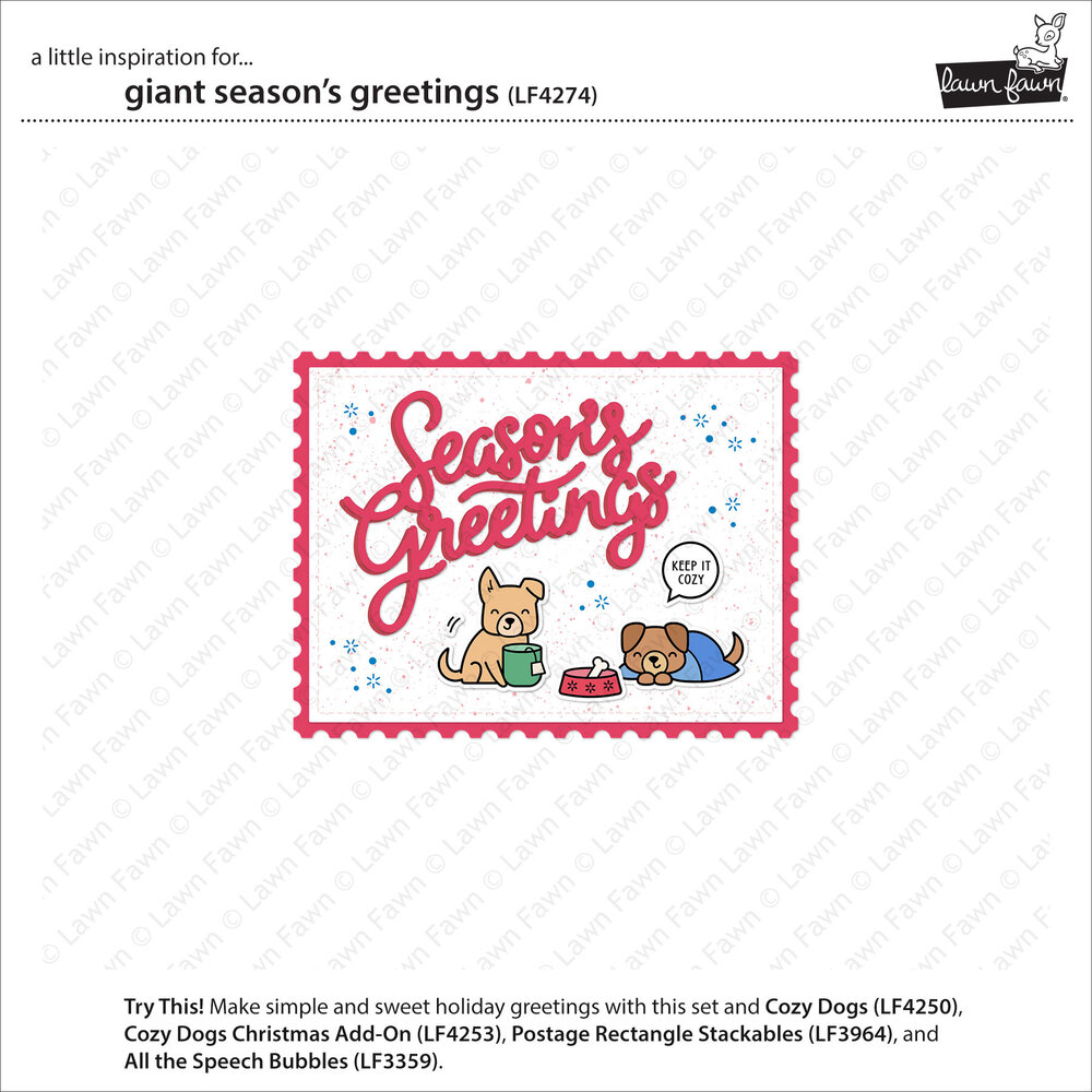 Lawn Fawn Giant Season's Greetings Lawn Cuts Dies (LF4274)