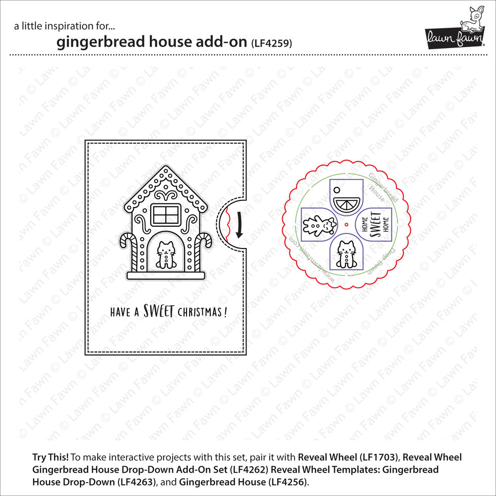 Lawn Fawn Gingerbread House Add-On Clear Stamps (LF4259) Lawn Fawn Gingerbread House Add-On Clear Stamps (LF4259)
