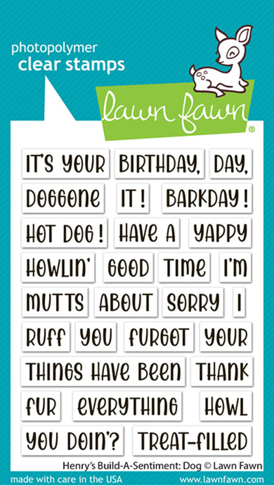 Lawn Fawn Henry's Build-A-Sentiment Dog Clear Stamps (LF4264) Lawn Fawn Henry's Build-A-Sentiment Dog Clear Stamps (LF4264)