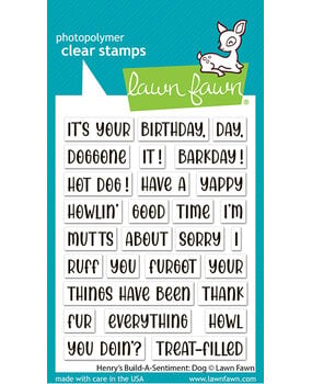 Lawn Fawn Henry's Build-A-Sentiment Dog Clear Stamps (LF4264)