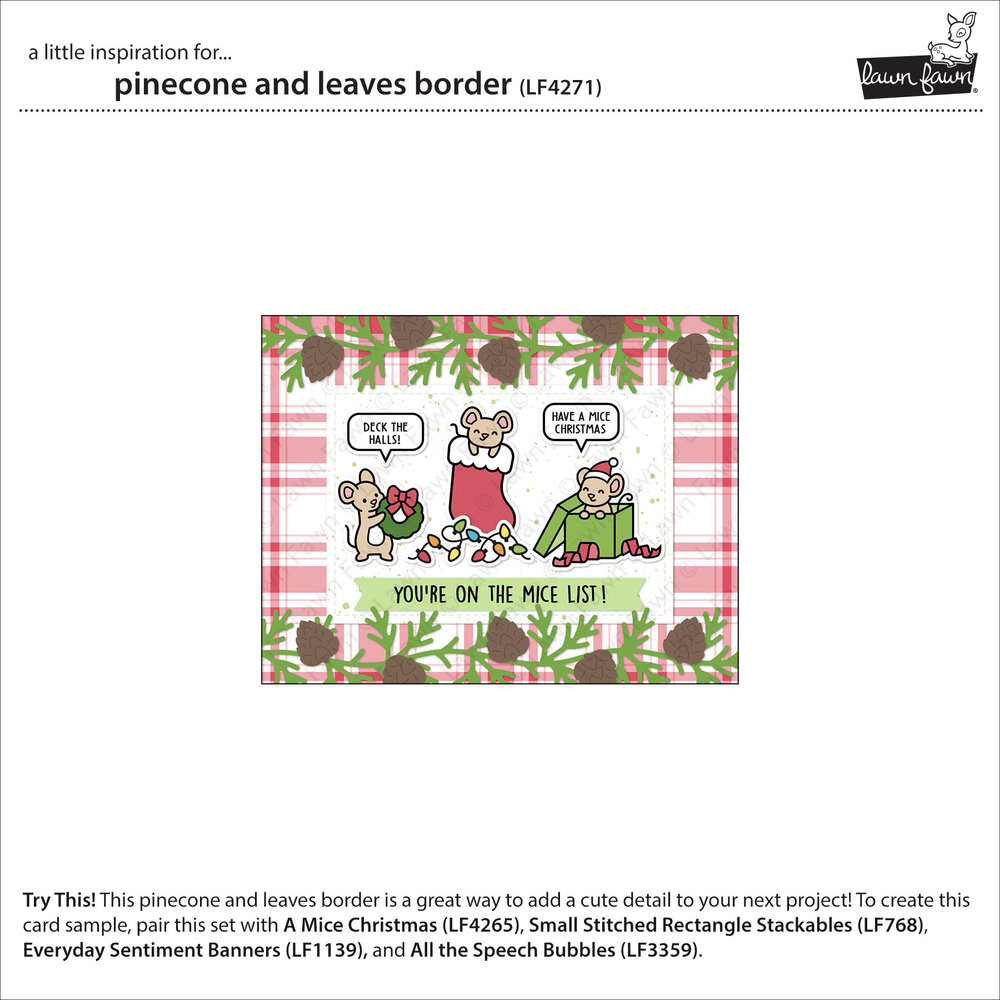 Lawn Fawn Pinecone And Leaves Border Lawn Cuts Dies (LF4271) Lawn Fawn Pinecone And Leaves Border Lawn Cuts Dies (LF4271)