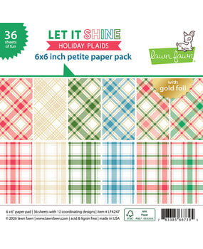 Lawn Fawn Let It Shine Holiday Plaids 6x6 Inch Petite Paper Pack (LF4247)