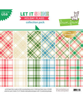Lawn Fawn Let It Shine Holiday Plaids 12x12 Inch Collection Pack (LF4248)