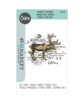 Sizzix Framelits Die w/Stamps by 49 and Market Reindeer Mix Cluster (1+1pcs) (666713)