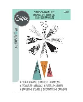 Sizzix Framelits Die w/Stamps by 49 and Market Build-a-Burst Artsy Lace Mix (8+6pcs) (666804)