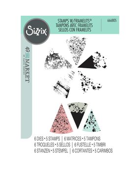 Sizzix Framelits Die w/Stamps by 49 and Market Build-a-Burst Painterly (5+6pcs) (666805)
