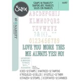 Sizzix Framelits Die w/Stamps by 49 and Market Fine Line Alpha 01 (52+8pcs) (666807)