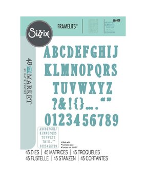 Sizzix Framelits Die by 49 and Market Fine Line Alpha 02 (45pcs) (666808)