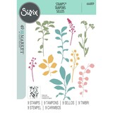 Sizzix Clear Stamps by 49 and Market Fine Stems 01 (9pcs) (666809)